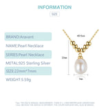 925 Silver Bead Pearl Necklace Wedding Charm Jewelry