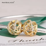 925 Silver Golden Galaxy Cutout Bead for Bracelet/Choker