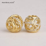 925 Silver Golden Galaxy Cutout Bead for Bracelet/Choker