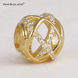 925 Silver Golden Galaxy Cutout Bead for Bracelet/Choker