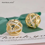 925 Silver Golden Galaxy Cutout Bead for Bracelet/Choker