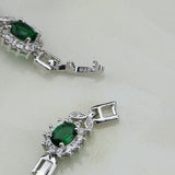 925 Silver Green Cubic Zirconia Bracelet Christmas Gift
