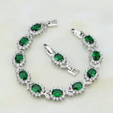 925 Silver Green Cubic Zirconia Bracelet Christmas Gift