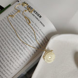 925 Silver Classical Pattern Coin Pendant Necklace Women Jewelry