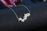 925 Silver Crystal Stars Necklace Sparkling Pendant S-n29