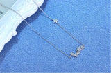 925 Silver Crystal Stars Necklace Sparkling Pendant S-n29