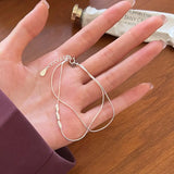 925 Silver Double Layer Snake Bone Chain for Women