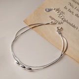925 Silver Double Layer Snake Bone Chain for Women