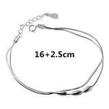 925 Silver Double Layer Snake Bone Chain for Women