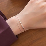 925 Silver Double Layer Snake Bone Chain for Women