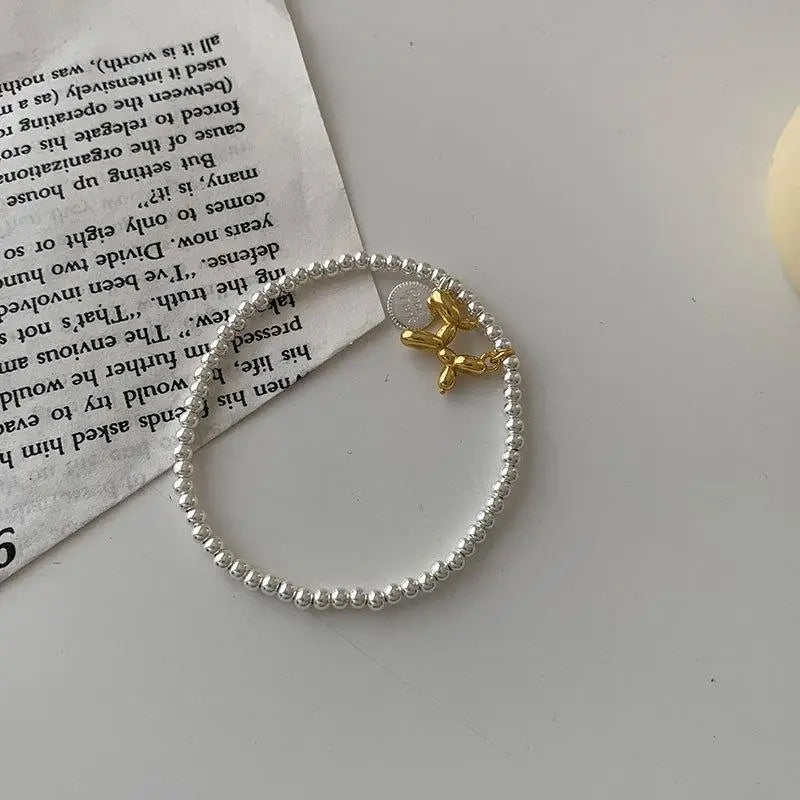 925 Silver Balloon Dog Bracelet Beaded Women's Accessory