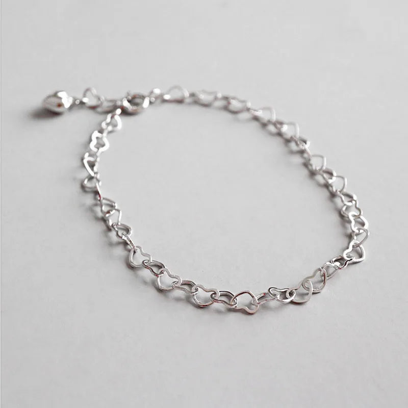925 Silver Hollow Heart Bracelet for Lover Birthday