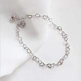 925 Silver Hollow Heart Bracelet for Lover Birthday