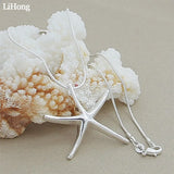 925 Silver Starfish Pendant Necklace Ocean Life Jewelry
