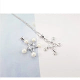 925 Silver Star Pearl Pendant Necklace for Women
