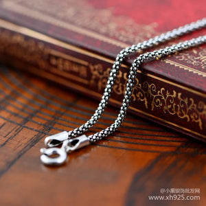 925 Silver Flake Chain Joker Long Necklace for Men and Women