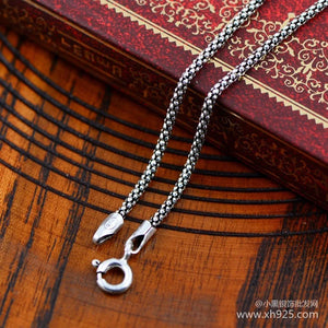 925 Silver Flake Chain Joker Long Necklace for Men and Women