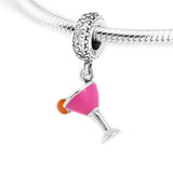 925 Silver Fruity Cocktail Dangle Charm for Bracelets
