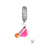925 Silver Fruity Cocktail Dangle Charm for Bracelets