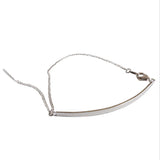925 Silver Geometric Strip Chain Bracelet Women