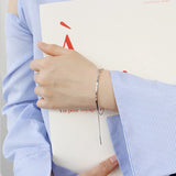 925 Silver Geometric Strip Chain Bracelet Women