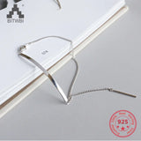 925 Silver Geometric Strip Chain Bracelet Women