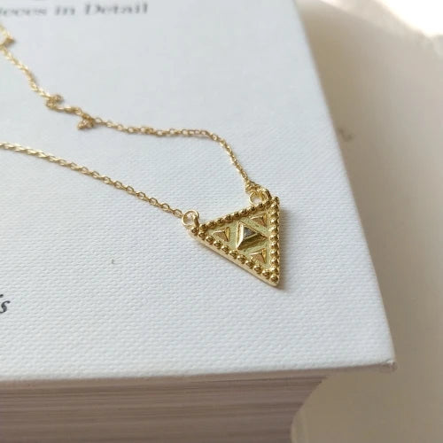 925 Silver Geometric Triangle Necklace Mothers Gift Choker
