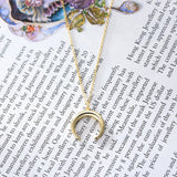 925 Sterling Silver Roman Horn Moon Necklace Pendant Graduation Gift