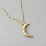 925 Silver Moon Pendant Necklace Crescent Choker Gift
