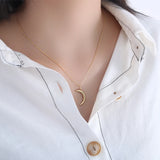 925 Silver Moon Pendant Necklace Crescent Choker Gift