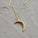 925 Silver Moon Pendant Necklace Crescent Choker Gift