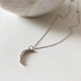925 Silver Moon Pendant Necklace Crescent Choker Gift