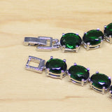 925 Sterling Silver Green Zircon CZ Bracelet for Women