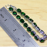 925 Sterling Silver Green Zircon CZ Bracelet for Women