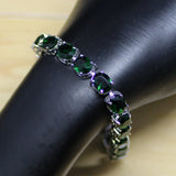 925 Sterling Silver Green Zircon CZ Bracelet for Women
