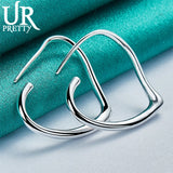 925 Silver Heart Earrings For Women Engagement Wedding Party Gift