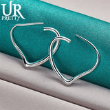 925 Silver Heart Earrings For Women Engagement Wedding Party Gift