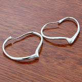 925 Silver Heart Earrings For Women Engagement Wedding Party Gift