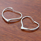 925 Silver Heart Earrings For Women Engagement Wedding Party Gift