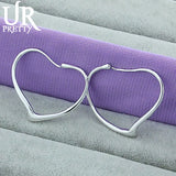 925 Silver Heart Earrings For Women Engagement Wedding Party Gift