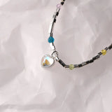 925 Silver Heart Moonstone Pendant Necklace Women Choker Necklaces