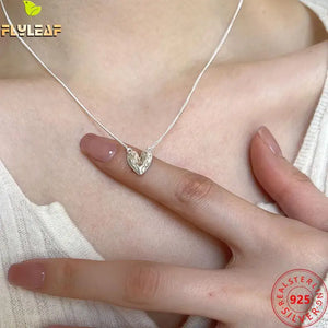 925 Silver Heart Pendant Necklace High Femme Accessories