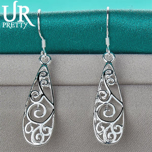 925 Silver Hollow Pattern Earrings For Women
