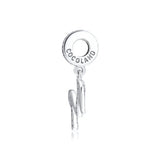925 Silver Shinning M Alphabet Charm Bracelet Beads Jewelry Making