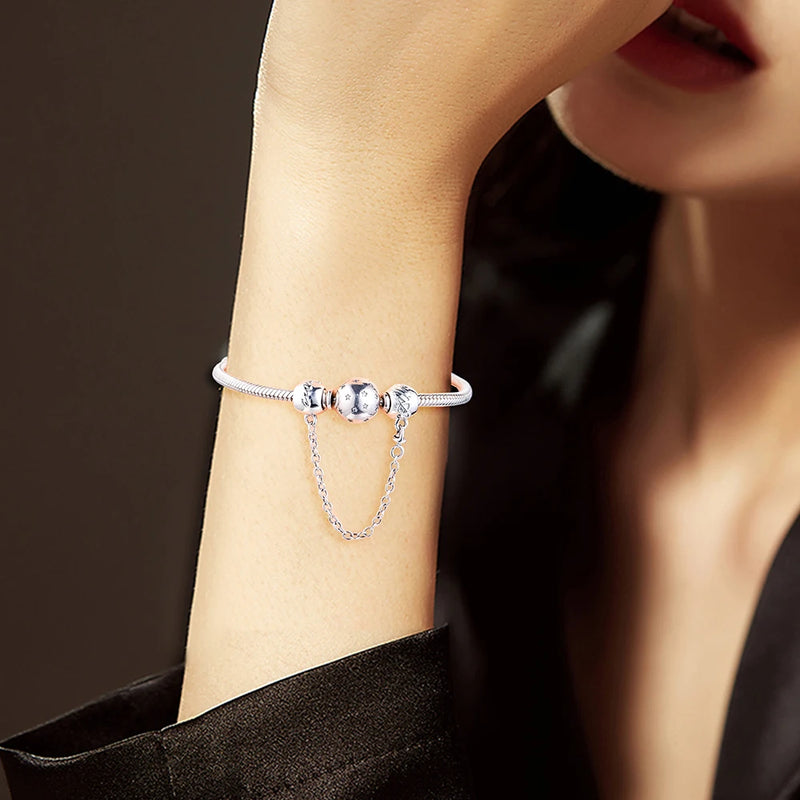 925 Silver Love Here Safety Chain for DIY Bracelets