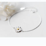 925 Silver Lucky Daisy Flower Bracelet for Women