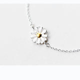 925 Silver Lucky Daisy Flower Bracelet for Women