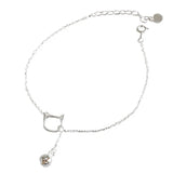 925 Silver Kitty Cat Bell Necklace for Women