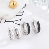 925 Silver Minimalist Gel Circle Hoop Earrings for Men
