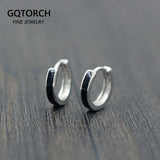 925 Silver Minimalist Gel Circle Hoop Earrings for Men